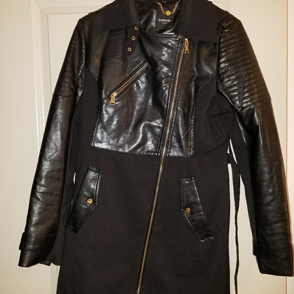 Black Leather BEBE Jacket